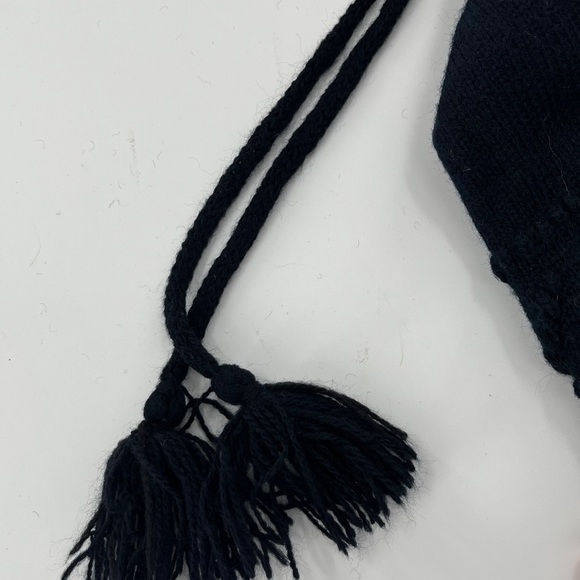 Penthouse Knits Navy Wool Hat with Tassels - Unisex - One Size - Picture 6 of 7